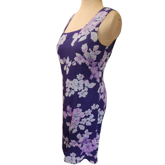 ADRIANNA PAPELL Silk Floral Print Sheath Dress - Size 14 - Picture 7 of 13